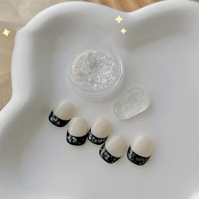 1Box White Black Eggshell Glitter Powder Quail Egg Irregular Sequins Natural Ore Color Powder Nail Art Decoration Accessories