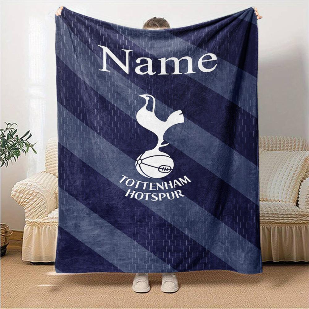 Custom Name Tottenham Hotspur Theme Printed Blanket Perfect For Couch Bed Travel Outdoor Use Machine Washable Cozy Durable