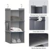 Hanging Closet Organizer and Storage, Foldable 6-Shelf Closet Hanging Storage Shelves with 2 Hooks for Shoe Cap Clothes Pants