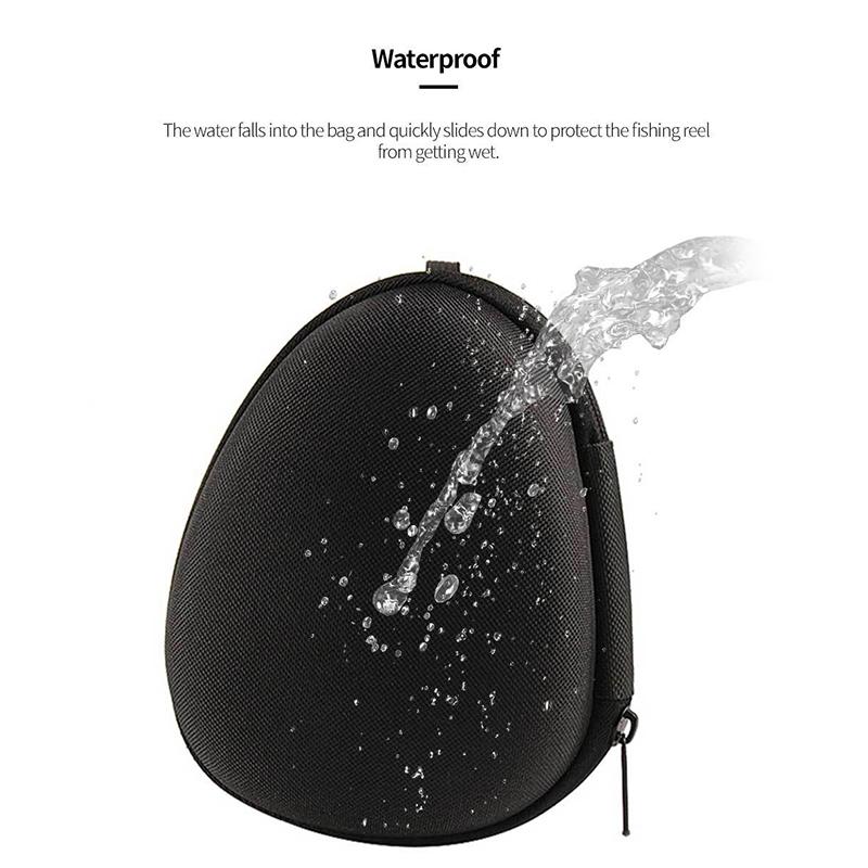 Portable Fishing Reel Bag Protective Case Black 16.5Cm Waterproof Eva Outdoor Cover Boxs For Spinning Reel Fishing Tools Tackles