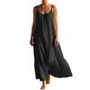 Women's Fashion Casual Colour Sleeveless Cotton Linen Dress