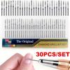 30Pcs Durable Diamond Nail Drill Bits Cuticle Removal Callus Removal Nail Buffing Head Cone Shape Electric Nail Drill Set