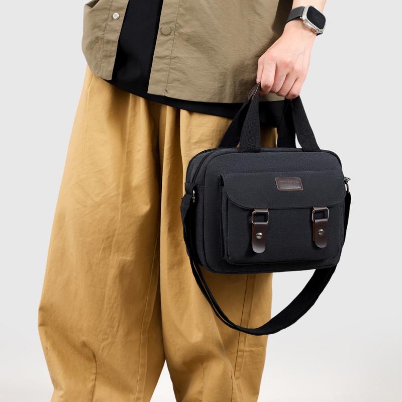 Retro Canvas Messenger Bag for Men – Oversized Crossbody Sling with Anti-Theft Pocket, Perfect for Business Trips & Hiking