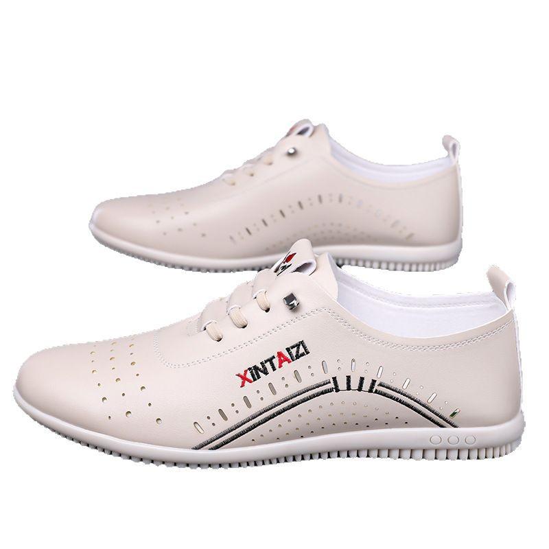 Summer Trendy Shoes Fashionable Versatile Personality Men's Casual Business Leather Shoes Crocodile Pattern Leather Surface Trend One Pedal Men's Shoe