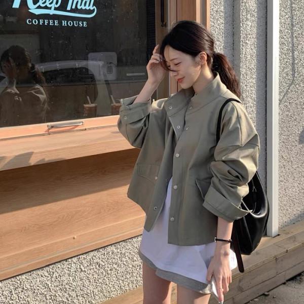 Women's Korean Chic Motorcycle Jacket: Versatile Zippered Long-Sleeve in Spring/Autumn Style