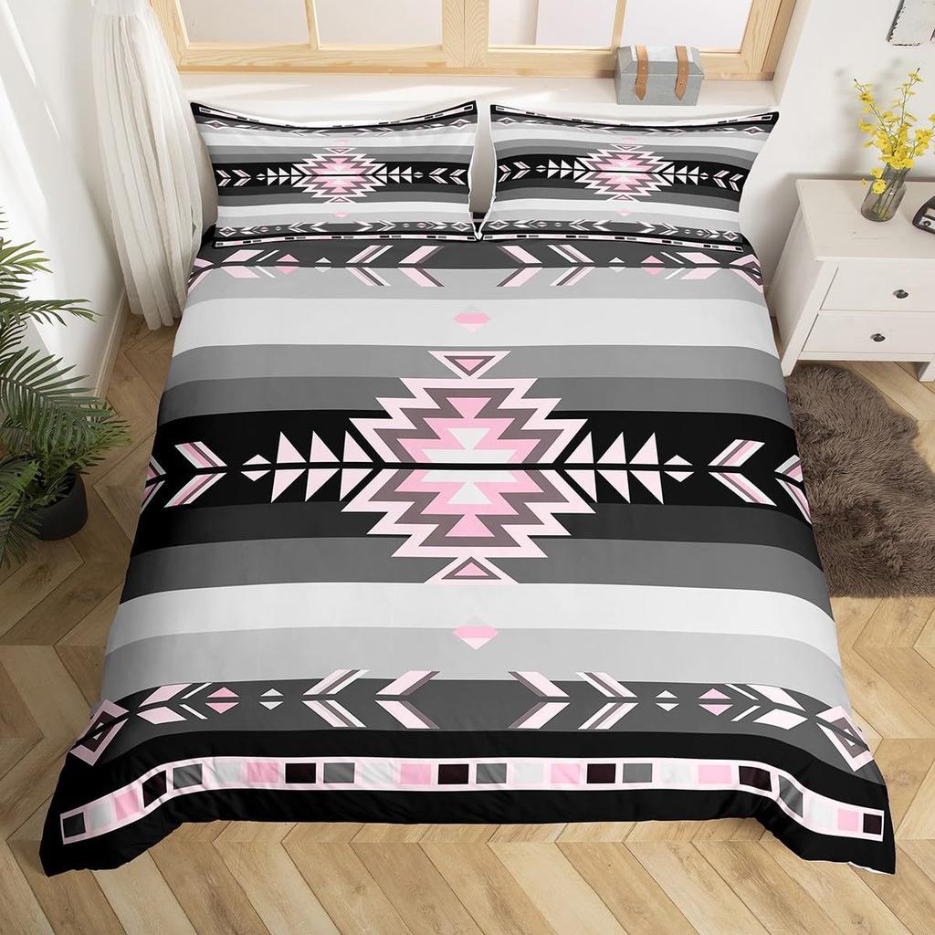 Geometric Pattern Down Comforter Set Bedding Set 3-piece Duvet Cover Set
