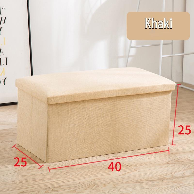 Cross-Border Cotton and Linen Folding Storage Stool: Dustproof Organizer for Shoes and Seating