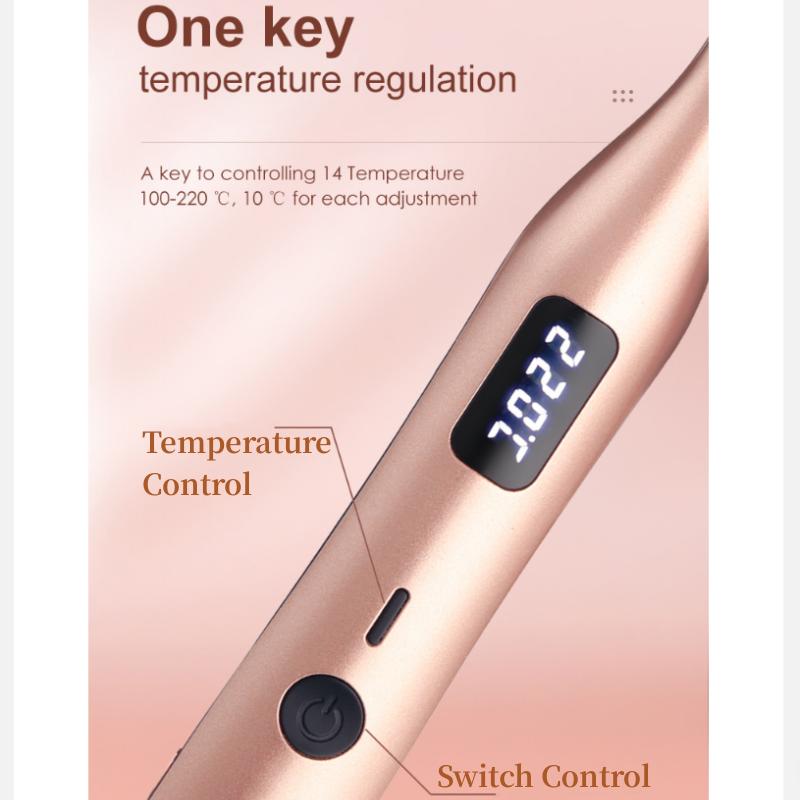Mini placă de îndreptat și ondulator 2 în 1, fier plat de 9 mm, instrumente de coafare pentru îndreptarea părului scurt, monitoare ceramică pentru ondularea ondulată