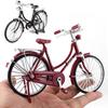 1:10 Model Alloy Retro Pink Bike Diecast Decoration Model Metal Toy Bicycle Simulation Collection Gifts Toys