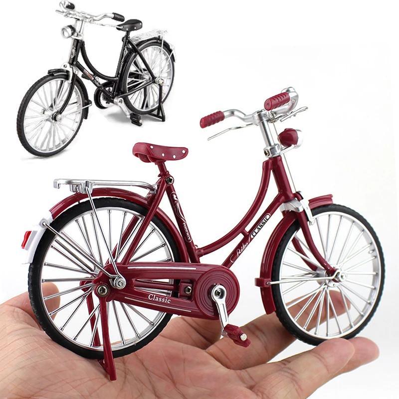 1:10 Model Alloy Retro Pink Bike Diecast Decoration Model Metal Toy Bicycle Simulation Collection Gifts Toys