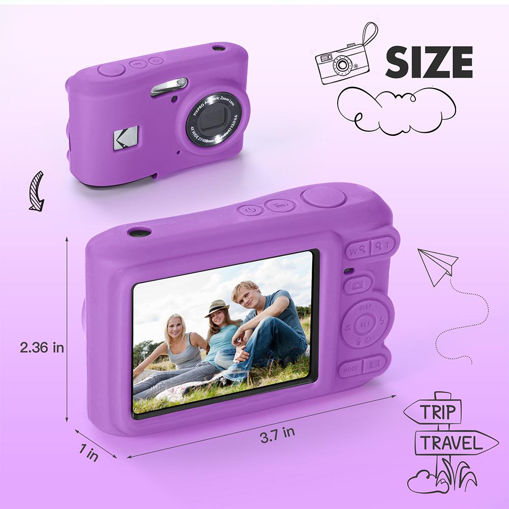 

For KODAK PIXPRO FZ55 Digital Camera Cover with Lanyard Slim Fit Camera Bag Camera Body Cover Outdoor Travel Camera Protect Case фіолетовий