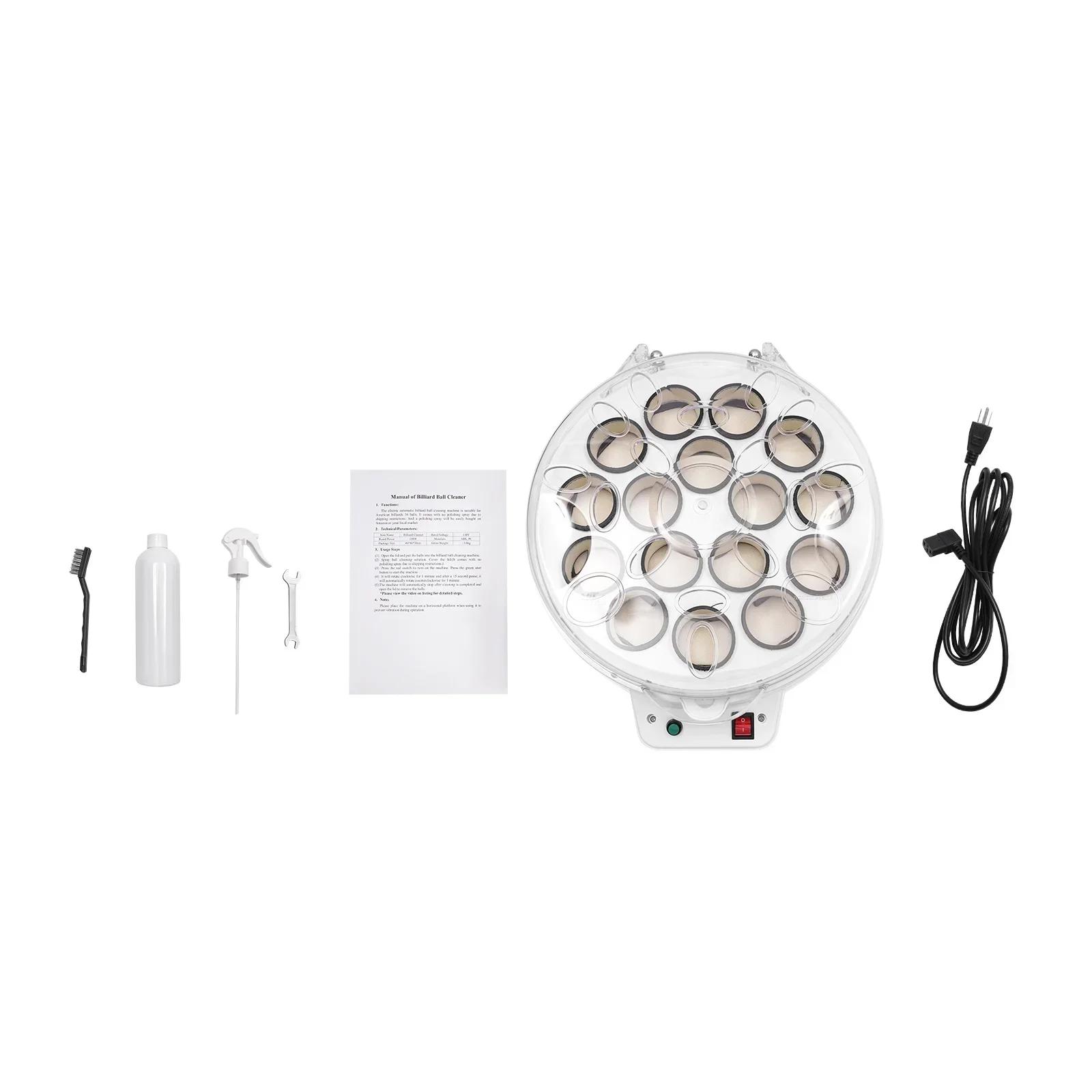 

Автоматическая машина для мытья бильярдных шаров Пул или Снукер Очиститель бильярдных шаров 16 шт. Чистка шаров Прочный бильярдный аксессуар белый