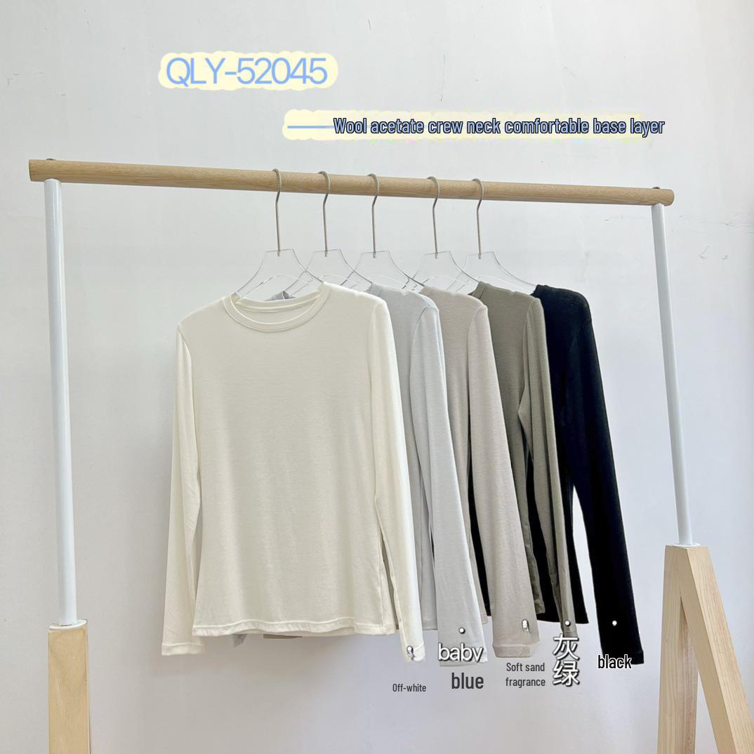 

Женский утягивающий мягкий топ с длинным рукавом и круглым вырезом – универсальный, удобный, высокоэластичный для весны XL (Weight 130-150 Jin)