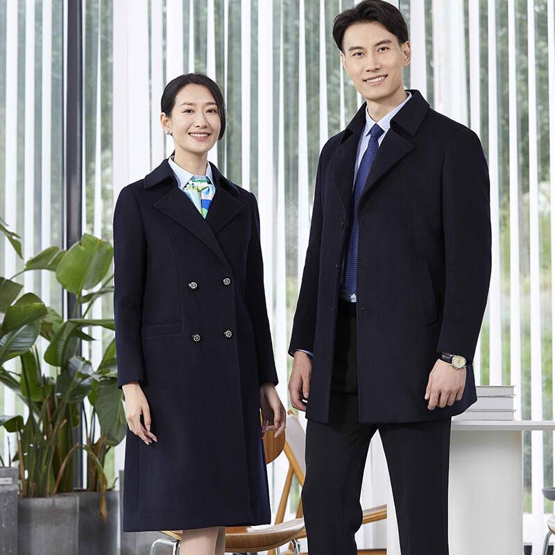 Men's Business Professional Wool Blend Mid-length Overcoat