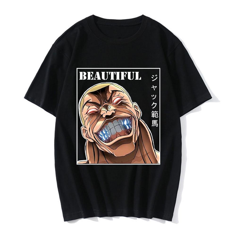 Hot Anime Baki The Grappler T-shirt Manga Hanma Yujiro Short Sleeve T-shirts Casual Oversize Streetwear Round Neck Top Tshirt