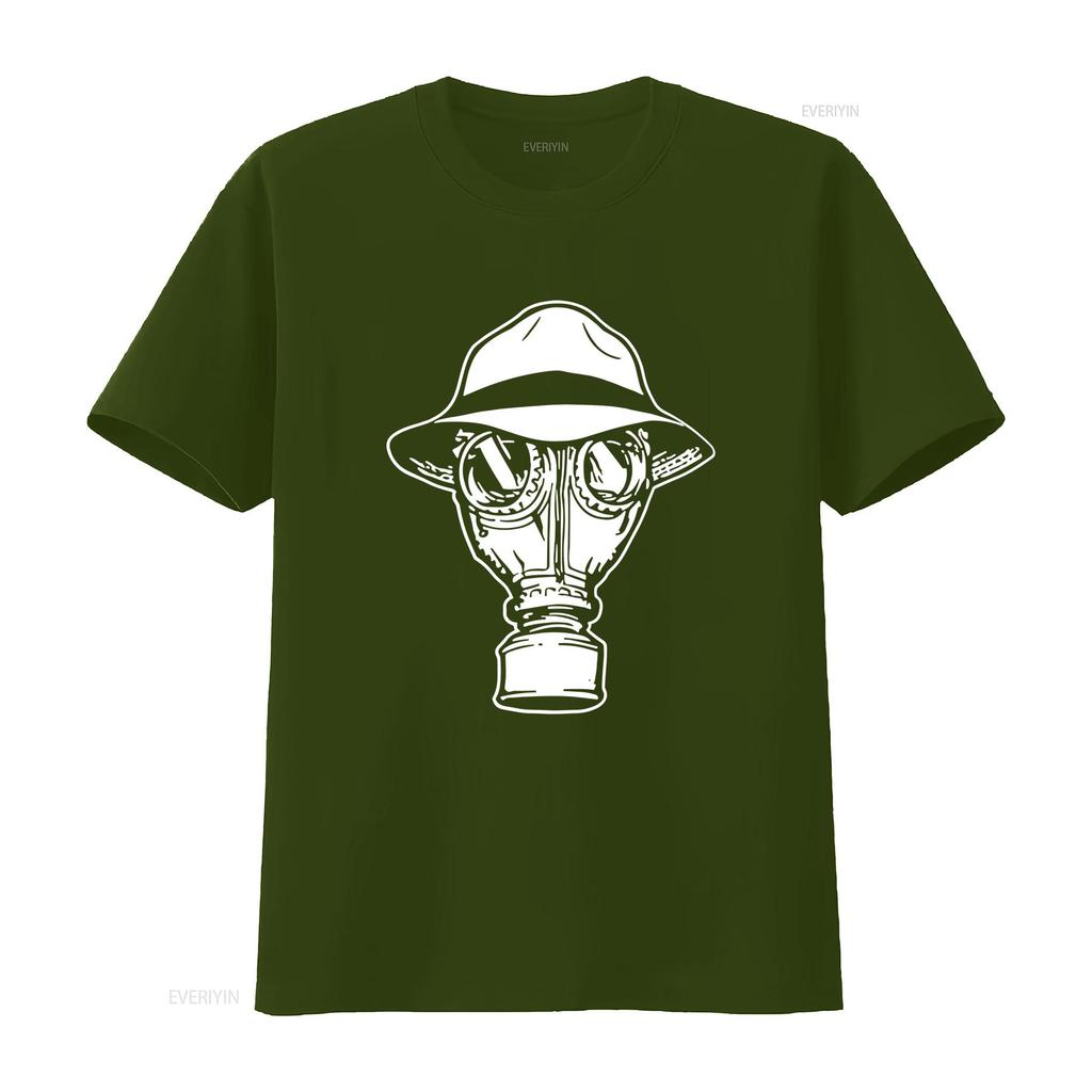 Gas Mask T Shirt Vintage Unisex Top For Everyday Wear Fashion Slightly Breathable Graphic