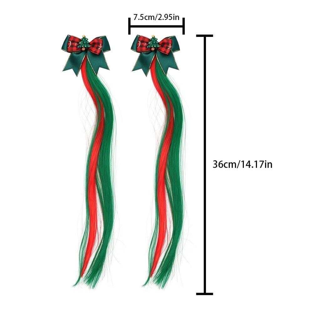 1/2Pcs Vibrant Festive Hairpin Ornament Santa Claus Wig Braid Hair Tie  Christmas Party