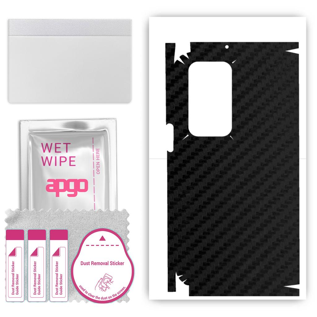 apgo Protective Skin Sticker for the Back+sides Compatible with Oppo Find N 5G, Full Wrap Film, Foil, Vinyl - Pattern Carbon Black