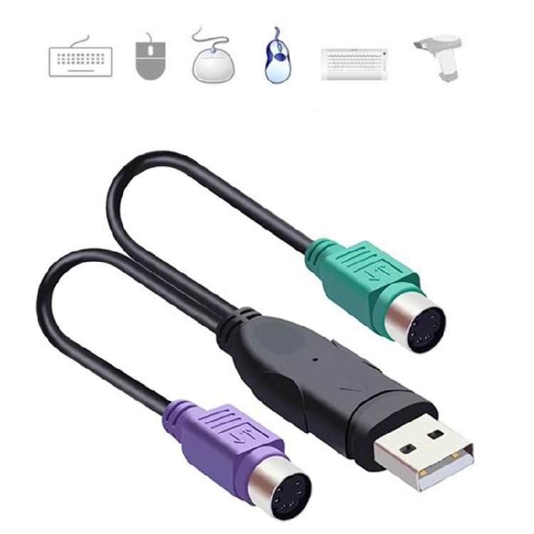 USB To Double For 2 Keyboards Mouse Adapter Cord With Color Port Fast Data Transfer For Long Time Use