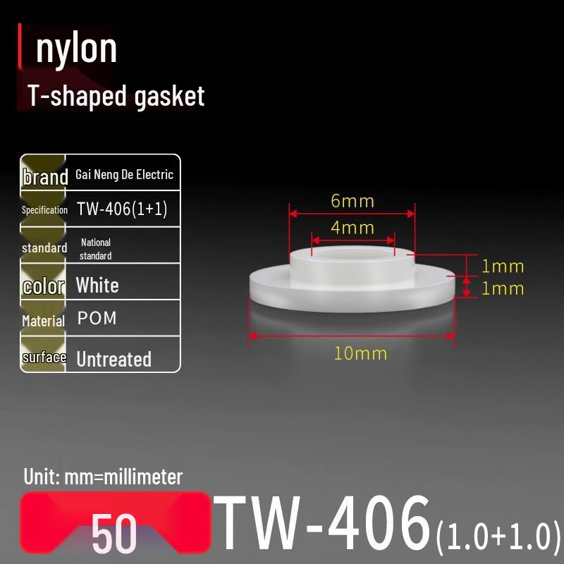 T-förmiger Nylon-Kunststoff-Dichtungsring und Schraubwellenhülse (Für dich: M2-M35)