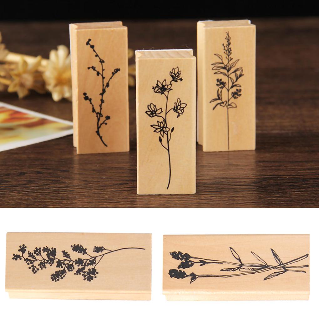 Vintage Grass Plants Stamp DIY Wooden Rubber Stamps for Scrapbooking