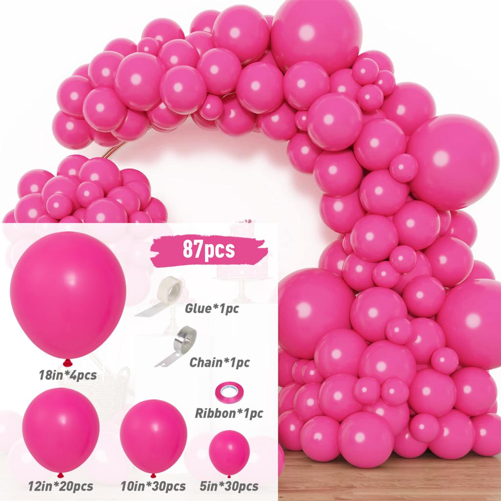 Macaron Pink Balloon Garland Arch Kit Rose Red Confetti Latex Air Balloons Baby Shower Girl Birthday Party Wedding Decorations