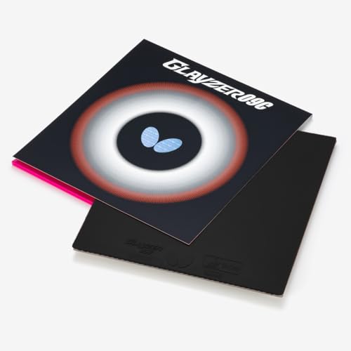 Butterfly Table Tennis Rubber, Made In Japan, Glazer 09C, Inverted Soft, Sticky High Tension, Black (278), Extra Thick, 06110