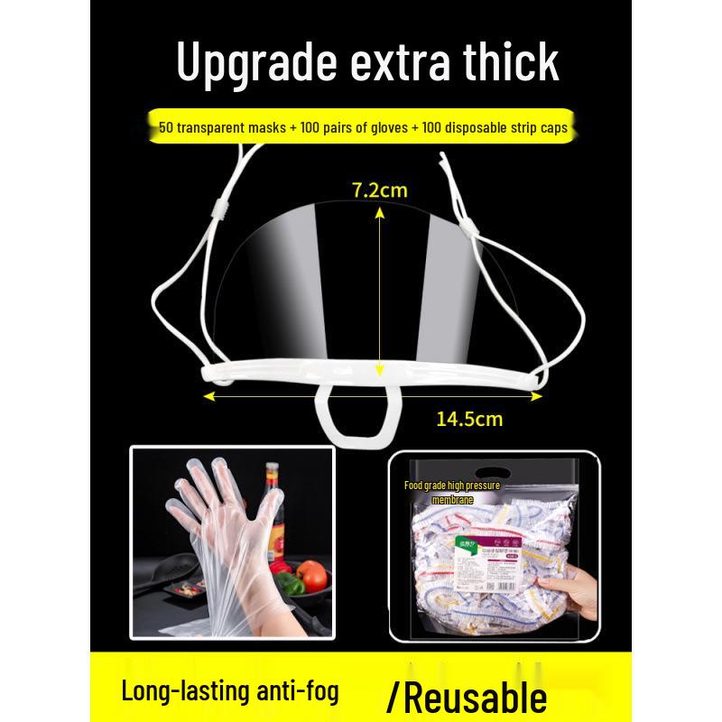 Anti-Fog Transparent Chef Mask for Kitchen and Restaurant