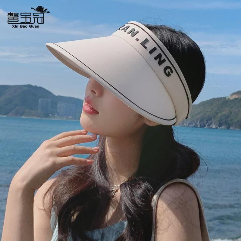 Arrival Topless Hat Japanese and Korean Minimalist All-Matching Hat Women's Spring and Summer Outdoor Sports Face-Looking Small Sun Protection Sun Hat