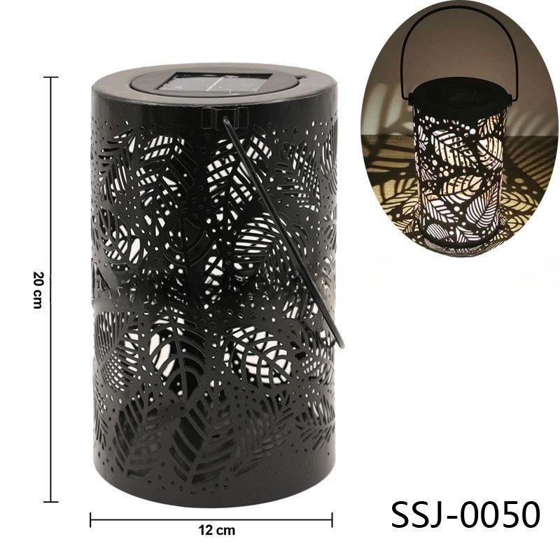 2026 New Solar Waterproof Iron Hollow Lantern Outdoor Hanging Ambient Light for Lawn Garden Villa Patio Yard Decoration