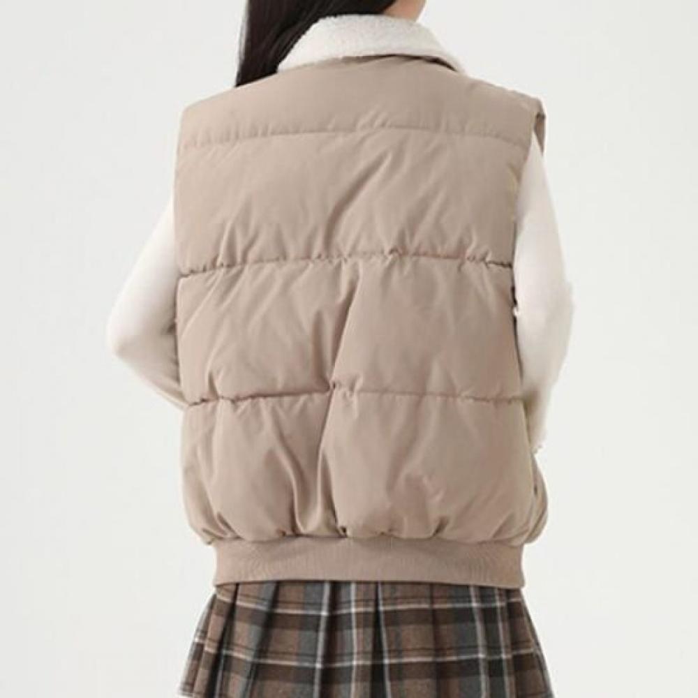 Navava Loose Fit Volume Solid Collar Padded Vest Nc451