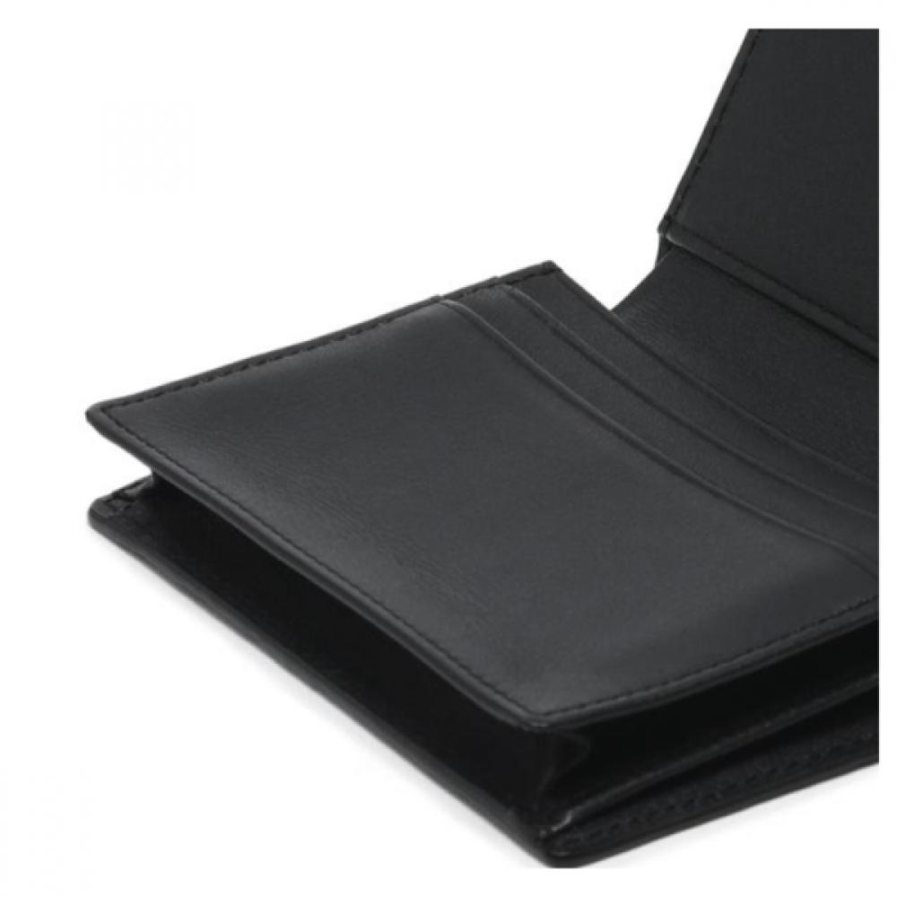 Daks Black Matte Leather Card Case With Dd Plate Logo Dbwa1e365bk