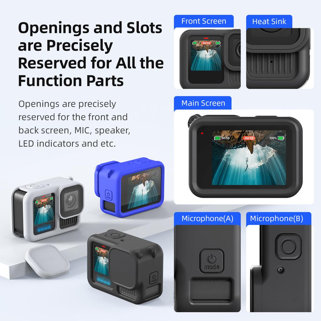 Comprehensive Silicone Protectors Set For Camera Camera Protecting Shell, Lens Cover Screen Guard and Wrist Strap