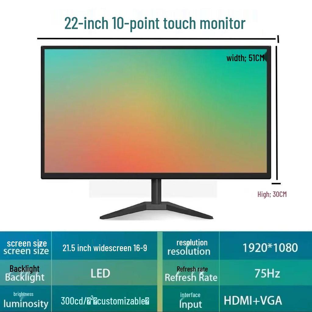 High-End Touch Display for Newbie & Professional Use: Ideal for Cashier, Ordering, Education, Office, and Industrial Applications