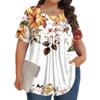 Women's Fashion Casual  Print Round Neck Short Sleeve Top Womens Plus Size Tops