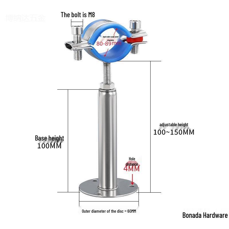 Stainless Steel Pipe Fixing Bracket Clamp for Gas and Water Pipes