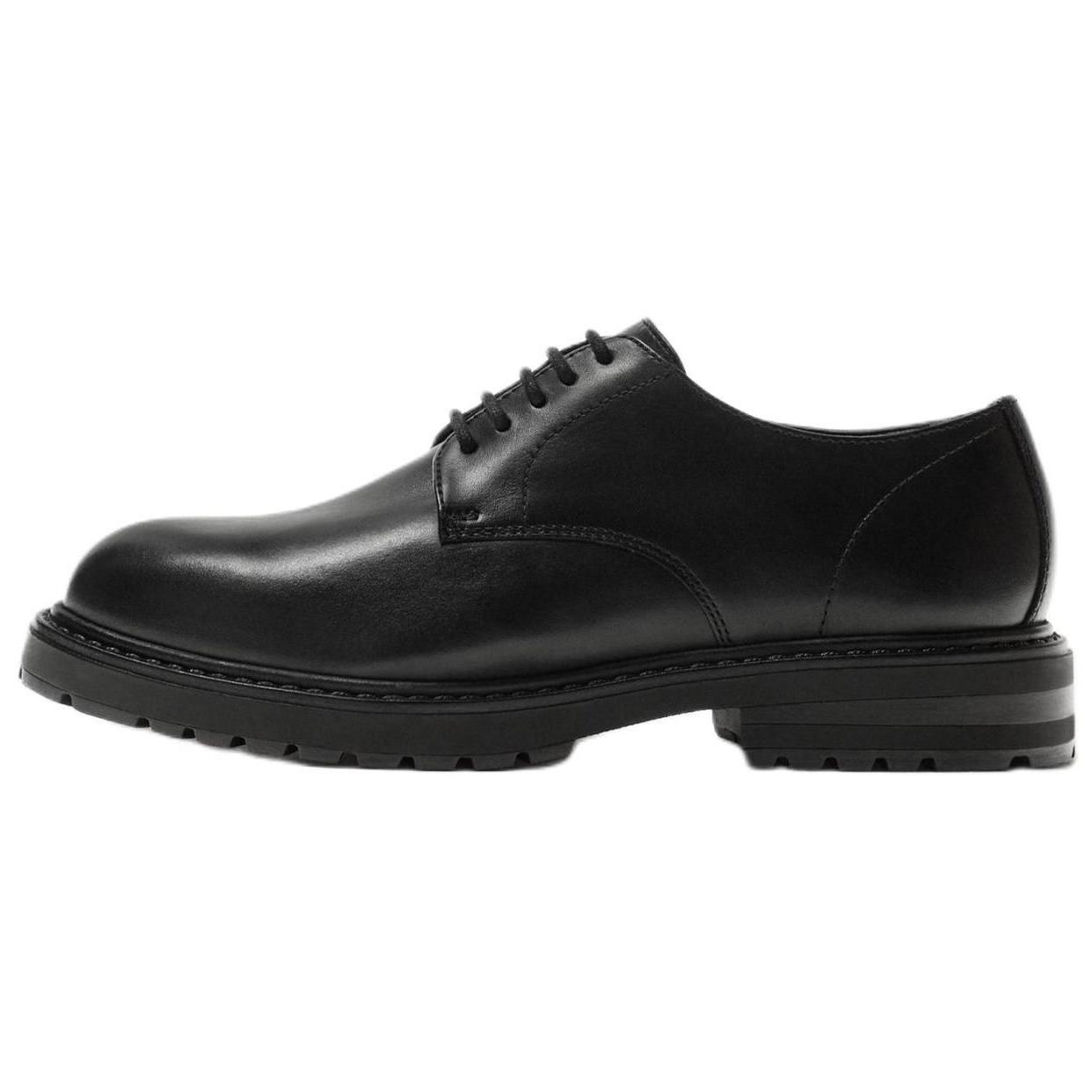 Zara Leather Fashionable Versatile Business Grooved Sole Dress Shoes Men Dress Shoes Black 12419520-38 44
