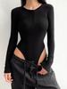 European Retro Elastic Turtleneck Jumpsuit - Long-Sleeved, Plus Velvet for Autumn/Winter