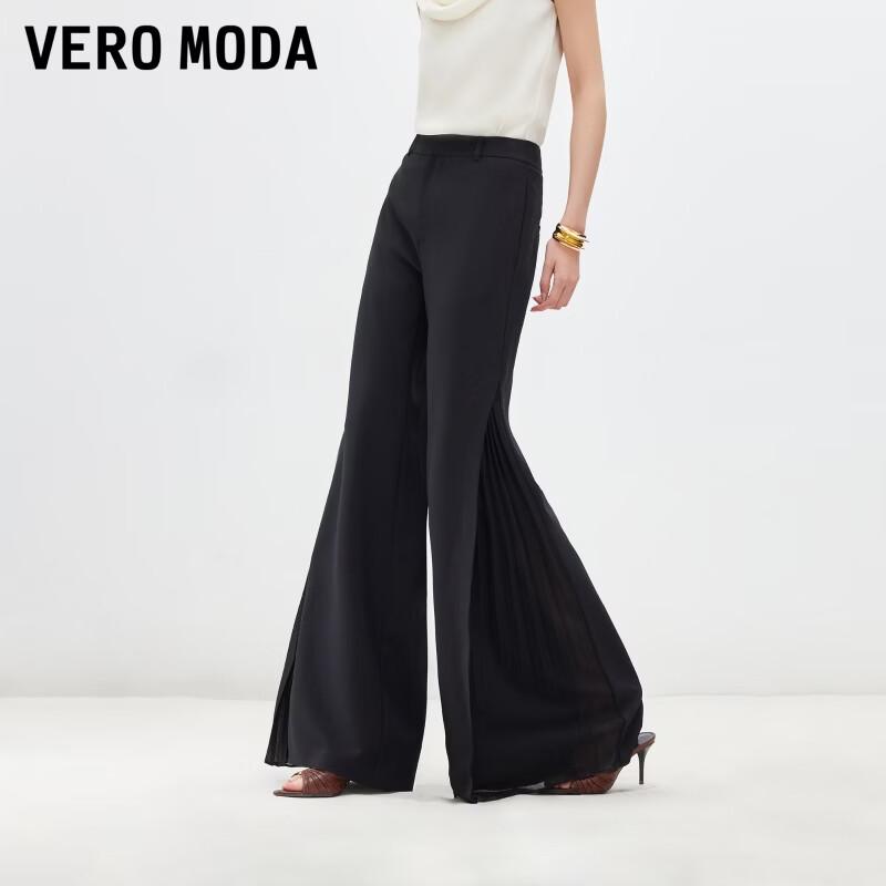 VEROMODA Women s Pleated Mesh Wide-Leg Pants S