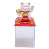 Solar Waving Cat Light Sensing Automatic Waving Arm Lucky Cat Statue for Office Store Restaurant White
