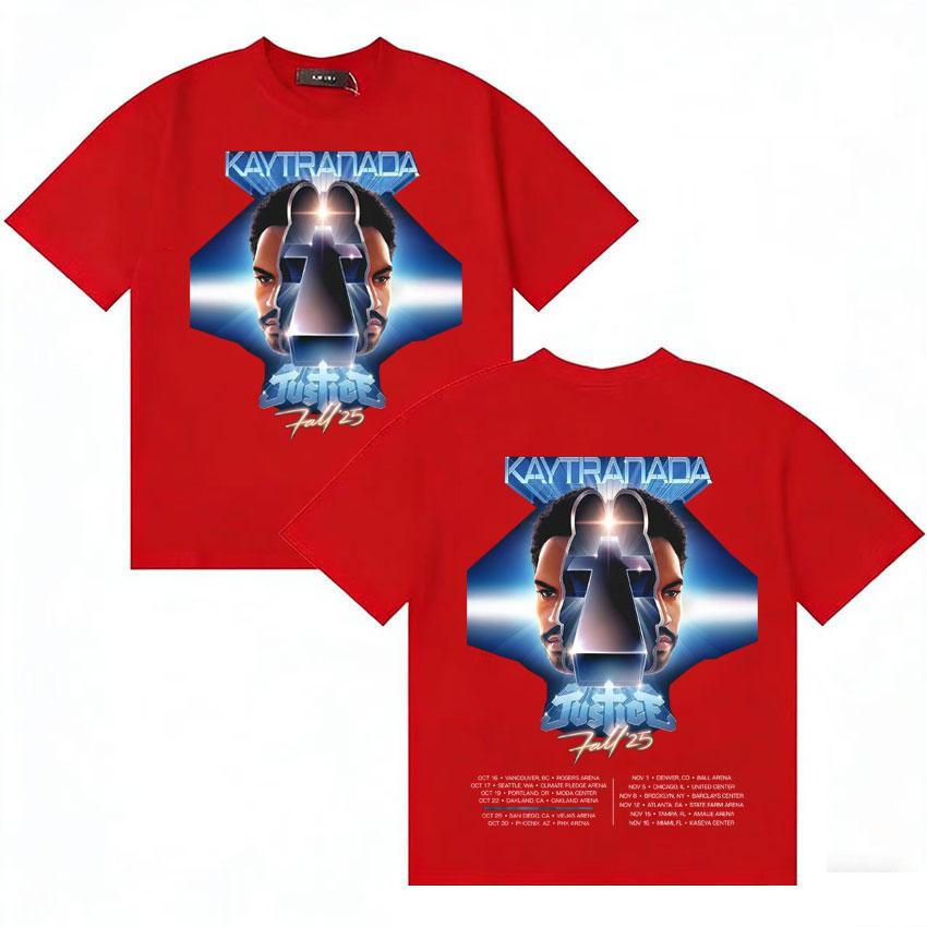

Summer New Album T Shirt Kaytranada Justice Tour 2025 Unisexs Women Y2K Short Sleeve Tshirt High Quality Cotton Clothing Teenagers S