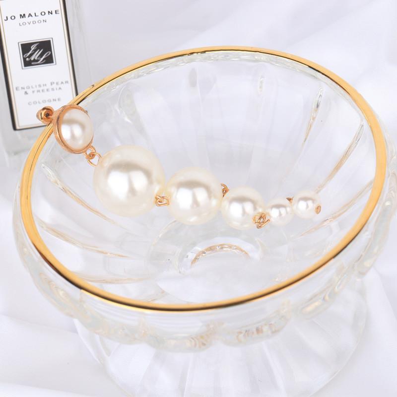 Stylish Gradient Pearl Earrings For Women Chic Long Statement Jewelry