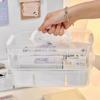 Plastic Sundries Organizer Space Saving Desktop Cosmetics and Stationery Storage Case Stackable Table Makeup Box