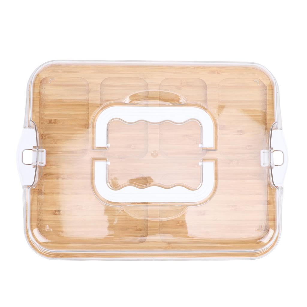 Charcuterie Board with Clear Lid Travel Portable Cheese Board Cutting Board for Kitchen Home 6 Compartments