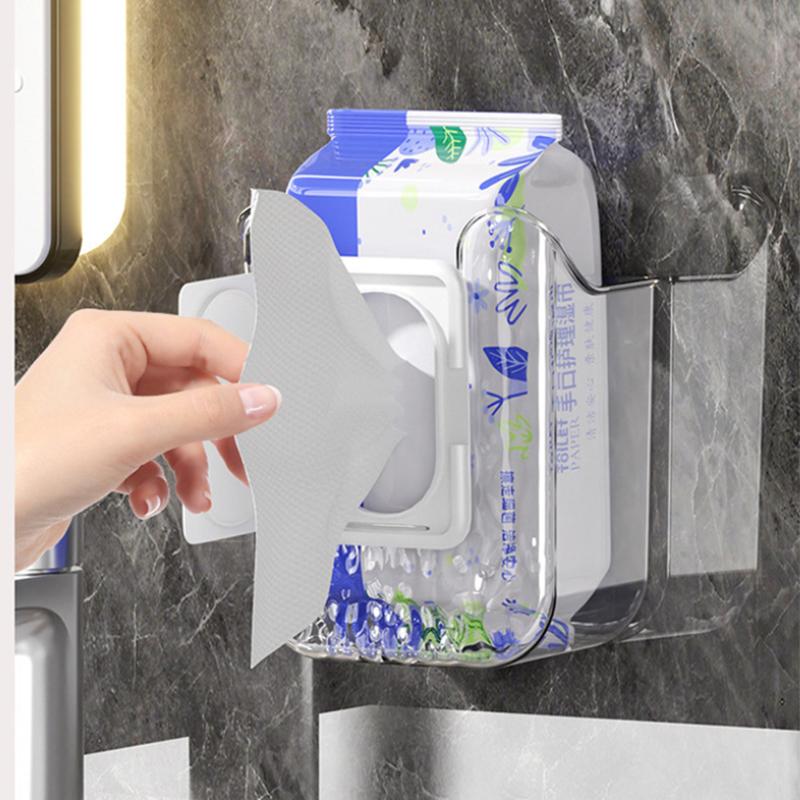 Bathroom Non Perforated Wall Mounted Wet Tissue Storage Box With Large Opening And Strong Load-Bearing Capacity