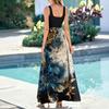 Ladies' floral print summer casual and fashionable sleeveless long dress
