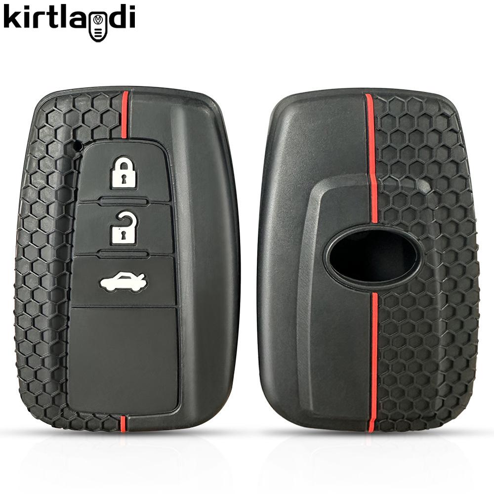 

2 3-кнопочный силиконовый чехол для ключа-пульта для Toyota CHR Corolla Yaris Rav4 Camry Furniture Prado 150 Highlander Prius Keychcain