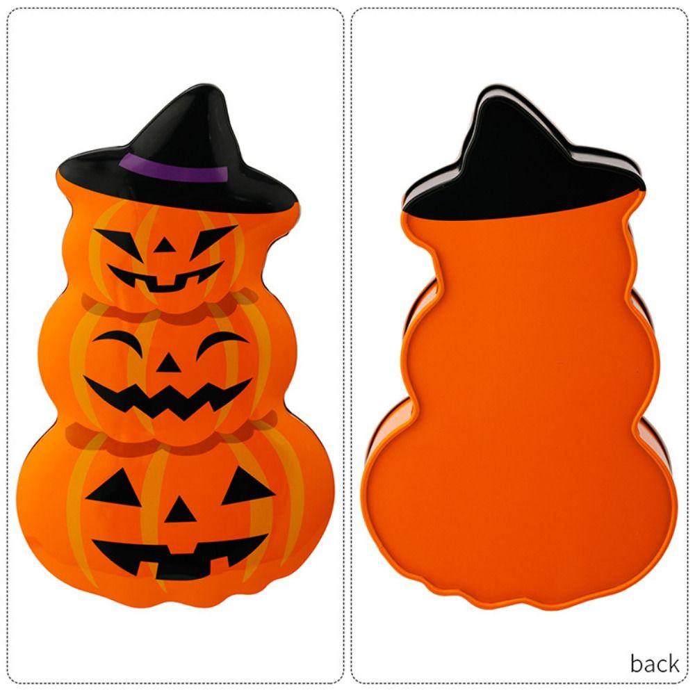 Decorative Halloween Pumpkin Face Tinplate Box Cartoon Pumpkin Face Cookie Box Party Supply