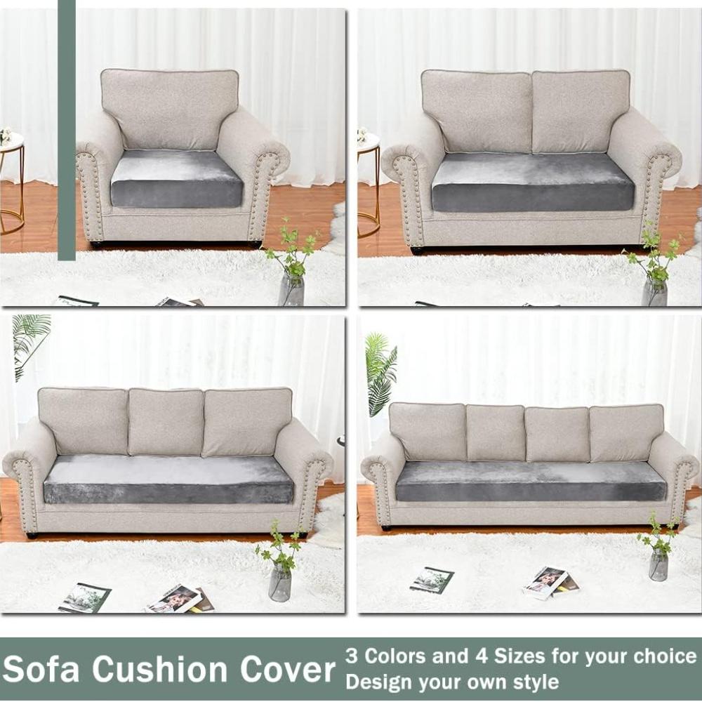 Sofa Cushion Covers Stretch Velvet Sofa Seat Cover Universal Non-Slip Elastic Couch Slipcovers Replacement Furniture Protector