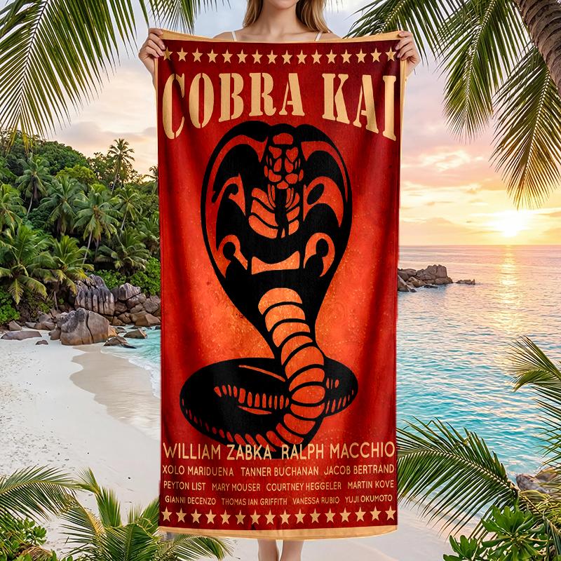 Cobra Kai Fashion Beach Towel: Ideal for Summer Adventures Soft, absorbent and quick drying suitable for swimming and bathing